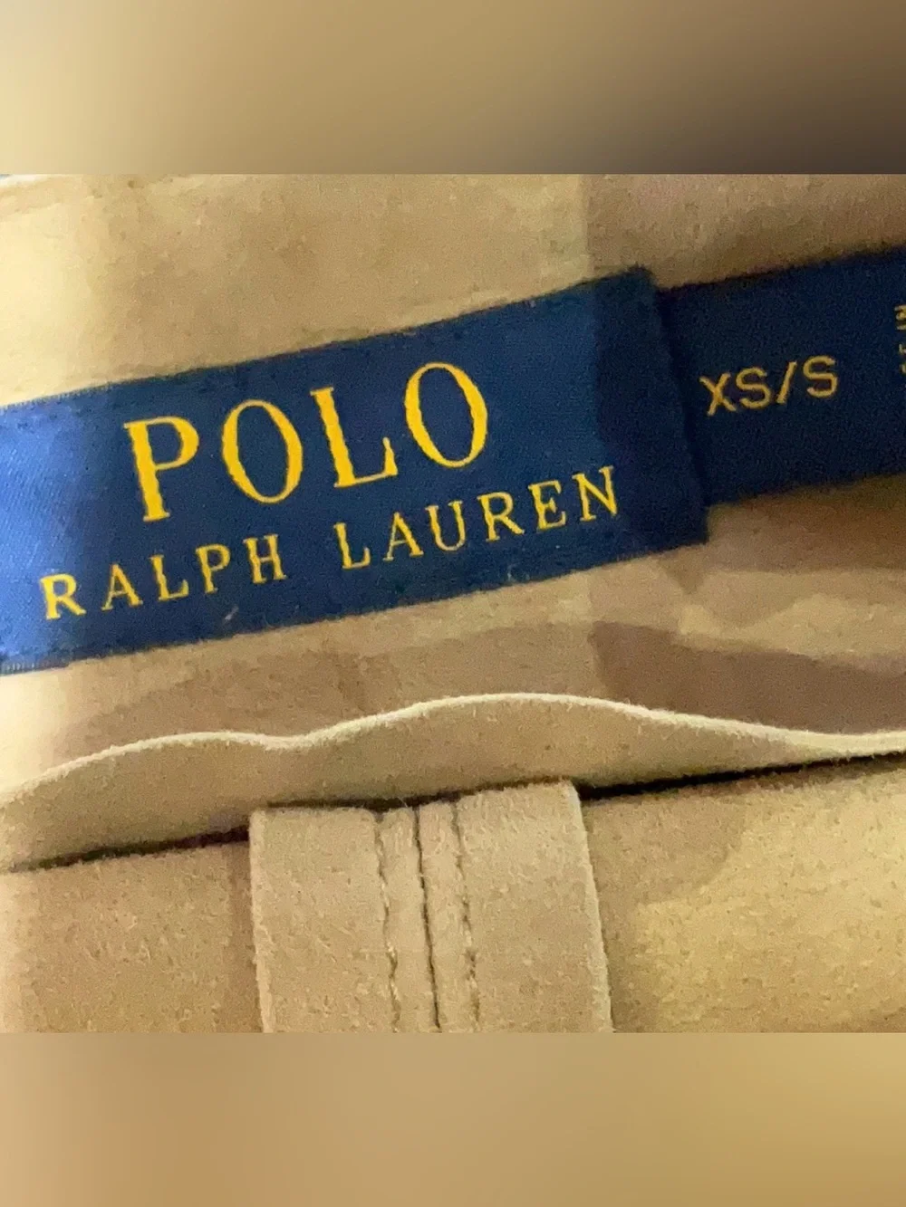 Polo Ralph Lauren Women’s Tan Goat Suede Leather Open Front Jacket Cardigan XS/S